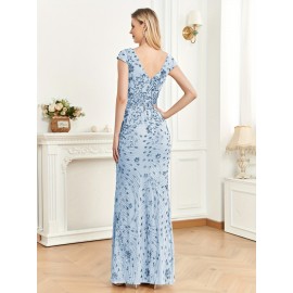 Elegant Beaded Mature Sleeveless Mermaid Dress for Summer Party Evening Formal High-End Luxury Bridesman Gown V Neck Wedding Sexy Tank Long Skirt