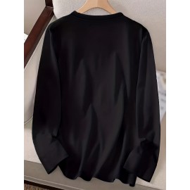 [Fashionable, Versatile T-Shirt] Versatile, Fashionable Women's Calvin Round Neck Loose Casual Summer T-Shirt in Multiple Colors, Sizes 1XL-5XL