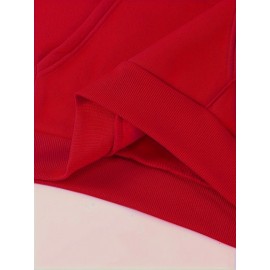 Machine Washable Polyester Blend Women's Casual Hoodie & Jogger Set - Letter Print, Drawstring Waist with Pockets, Perfect for Fall/Winter